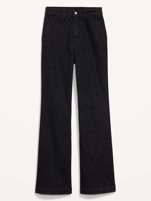 Extra High-Waisted 360° Stretch Black Trouser Flare Jeans for Women