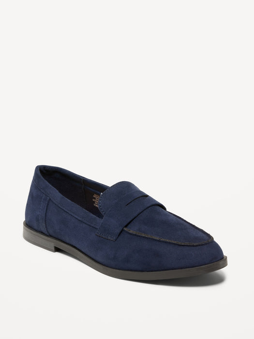 Faux-Suede Penny Loafer Shoes for Women