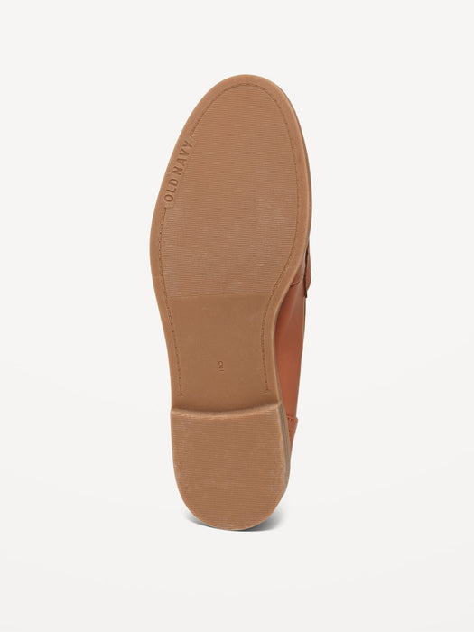 Faux-Leather Penny Loafer Shoes for Women
