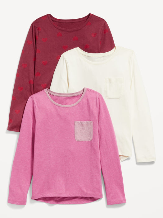 Softest Long-Sleeve T-Shirt Variety 3-Pack for Girls