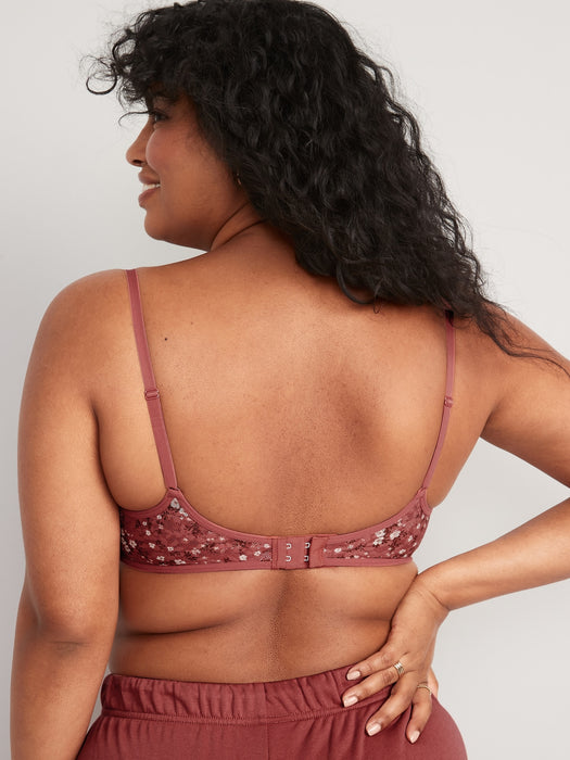 Mesh Underwire Balconette Bra for Women