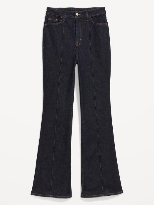 Higher High-Waisted Pintuck Flare Jeans for Women