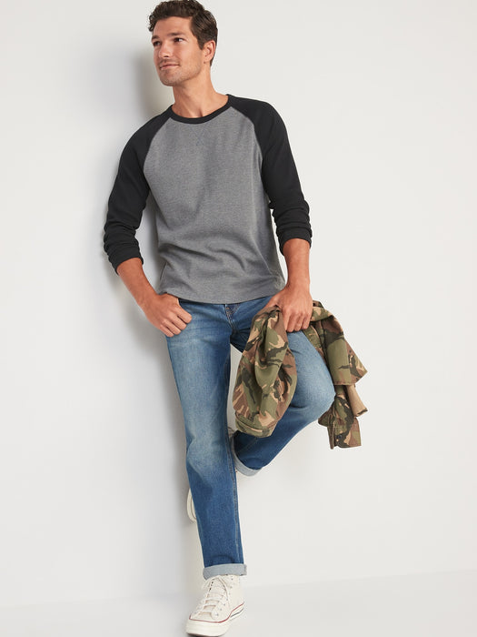 Thermal-Knit Color-Blocked Raglan-Sleeve T-Shirt for Men