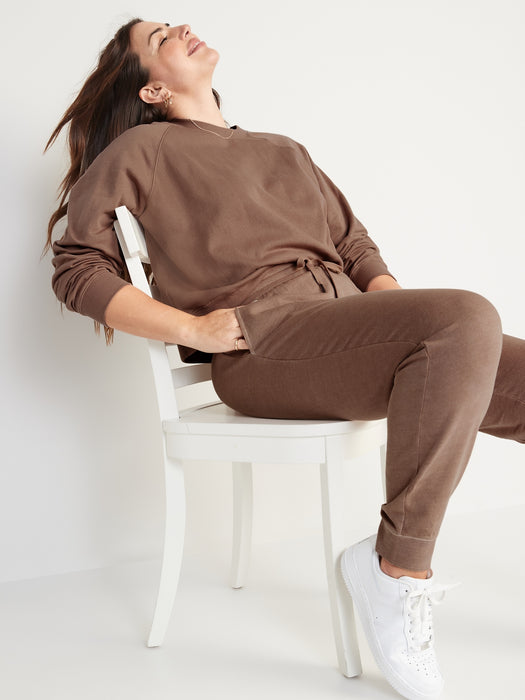 Vintage Garment-Dyed Crew-Neck Sweatshirt for Women