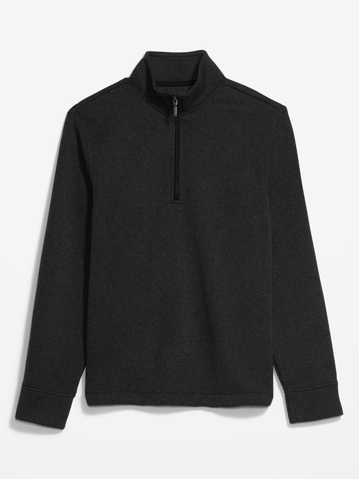 Sweater-Fleece Mock-Neck Quarter-Zip Sweatshirt for Men