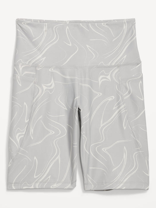 High-Waisted PowerSoft Side-Pocket Biker Shorts for Women -- 8-inch inseam