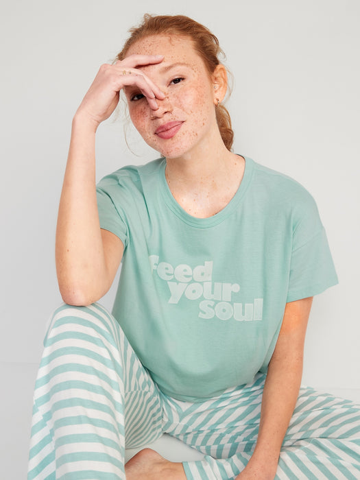 Sunday Sleep Cropped Lounge T-Shirt for Women