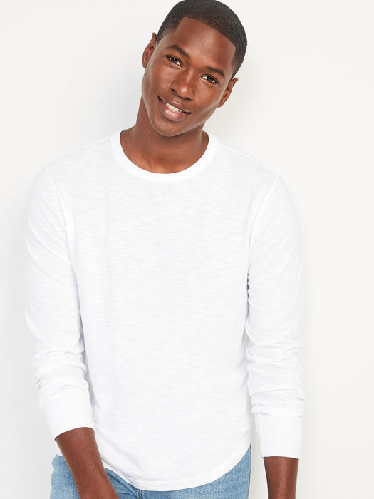 Soft-Washed Curved-Hem Long-Sleeve T-Shirt for Men