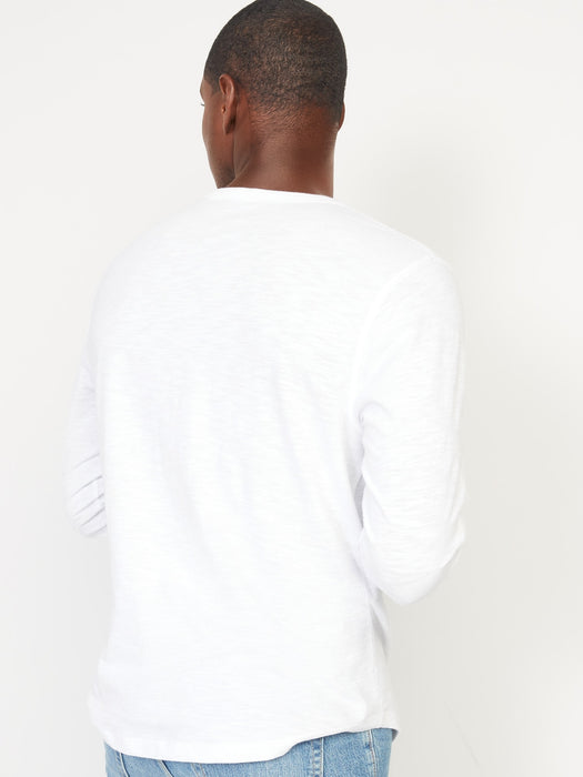 Soft-Washed Curved-Hem Long-Sleeve T-Shirt for Men