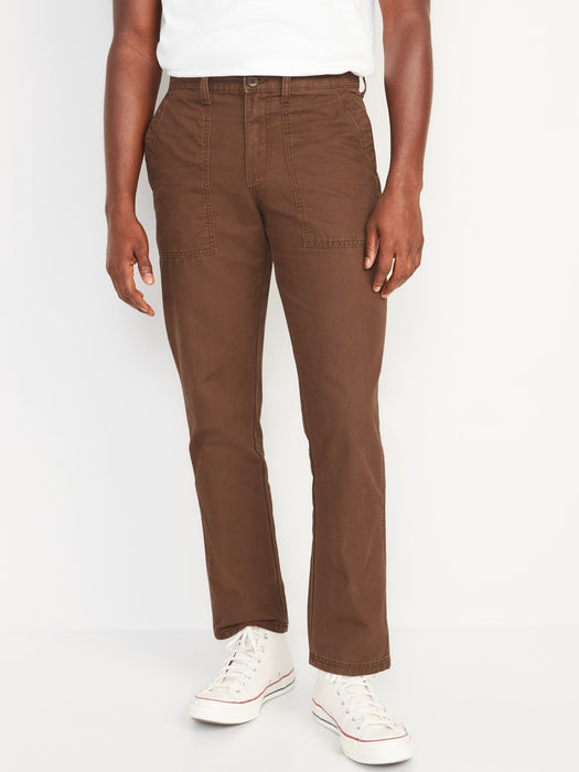 Straight Non-Stretch Canvas Workwear Pants for Men