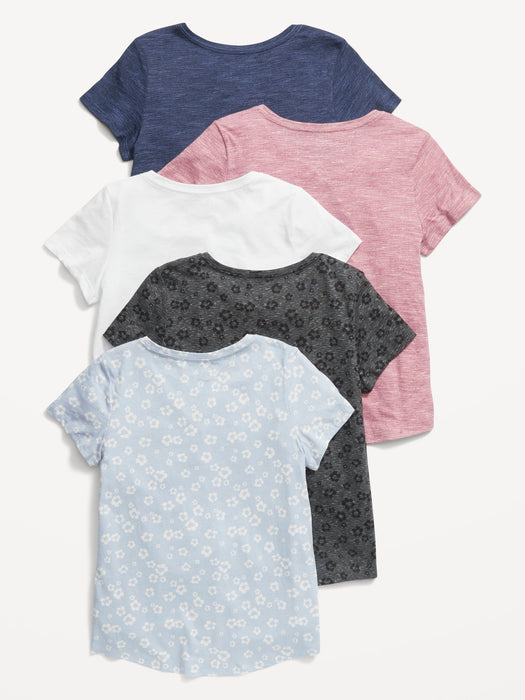 Softest Short-Sleeve T-Shirt Variety 5-Pack for Girls