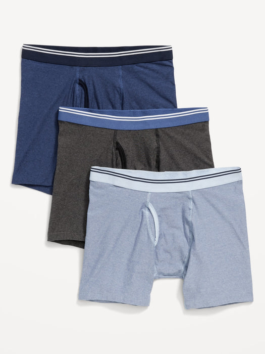 Printed Built-In Flex Boxer-Brief Underwear 3-Pack -- 6.25-inch inseam