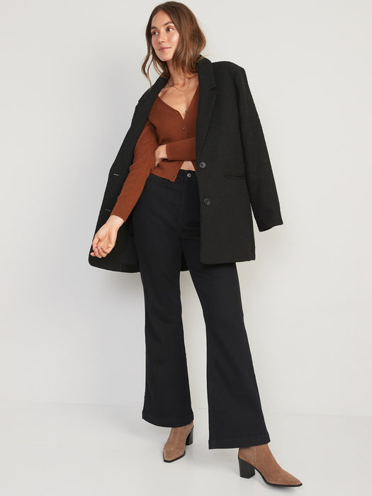Extra High-Waisted 360° Stretch Trouser Flare Black Jeans for Women