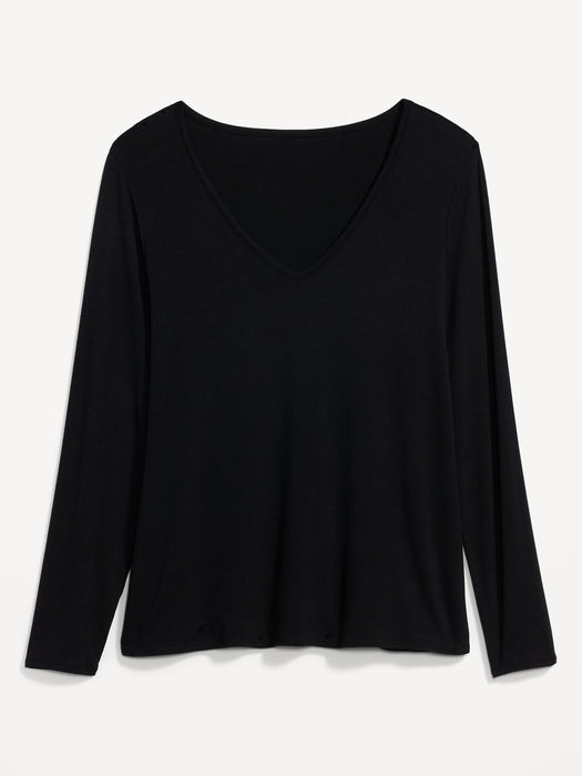 Luxe V-Neck Long-Sleeve T-Shirt for Women