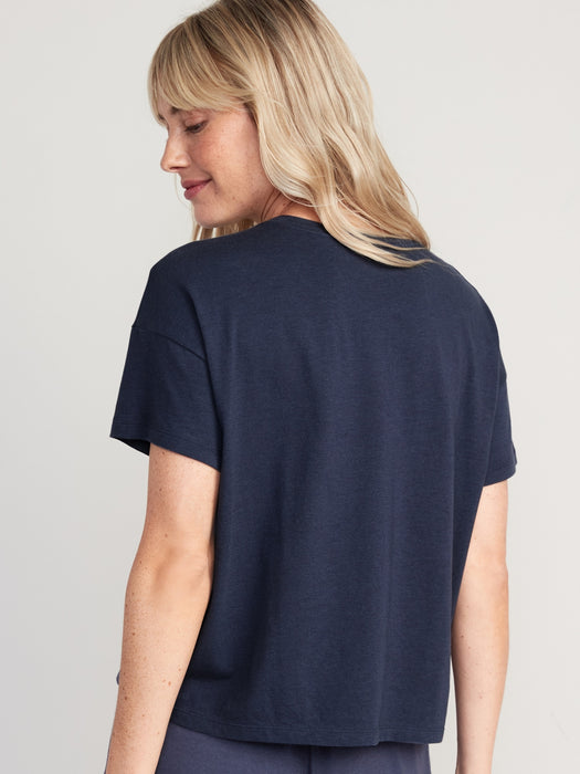 Sunday Sleep Cropped Lounge T-Shirt for Women