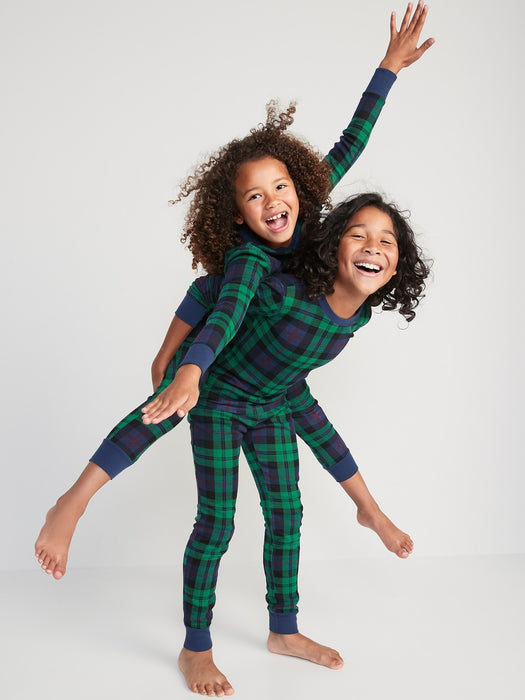 Gender-Neutral Matching Print Snug-Fit Pajama Set for Kids