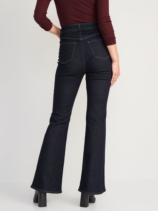Higher High-Waisted Pintuck Flare Jeans for Women