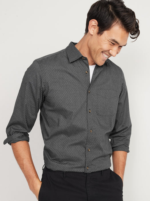 Regular-Fit Built-In Flex Everyday Dot-Print Shirt for Men