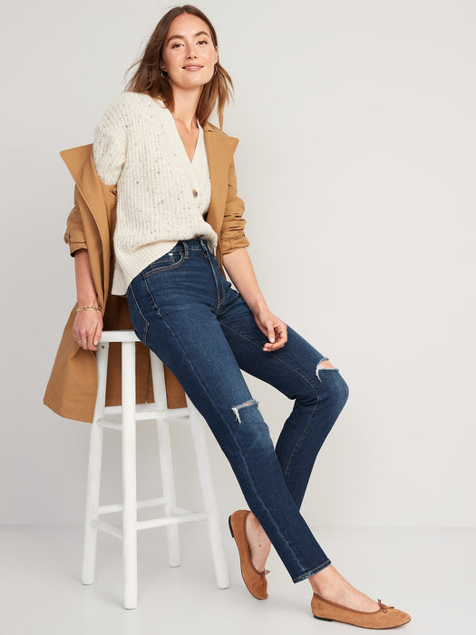 High-Waisted OG Straight Ripped Jeans for Women