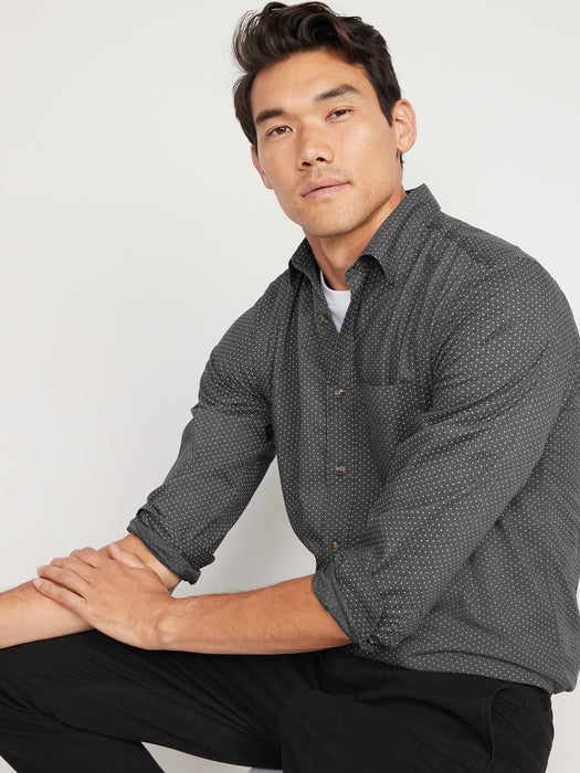 Regular-Fit Built-In Flex Everyday Dot-Print Shirt for Men