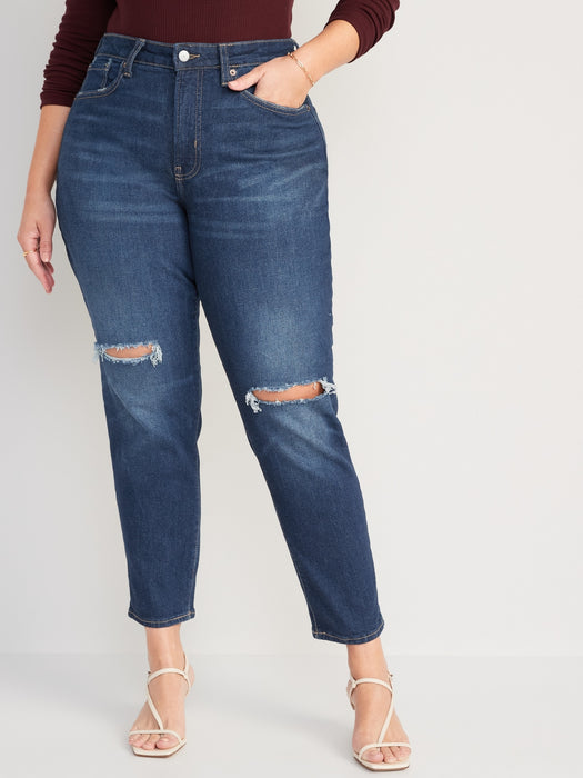Curvy High-Waisted OG Straight Ripped Ankle Jeans for Women