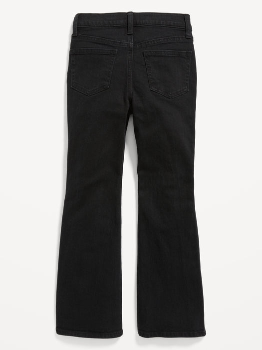 High-Waisted Built-In Tough Black-Wash Flare Jeans for Girls