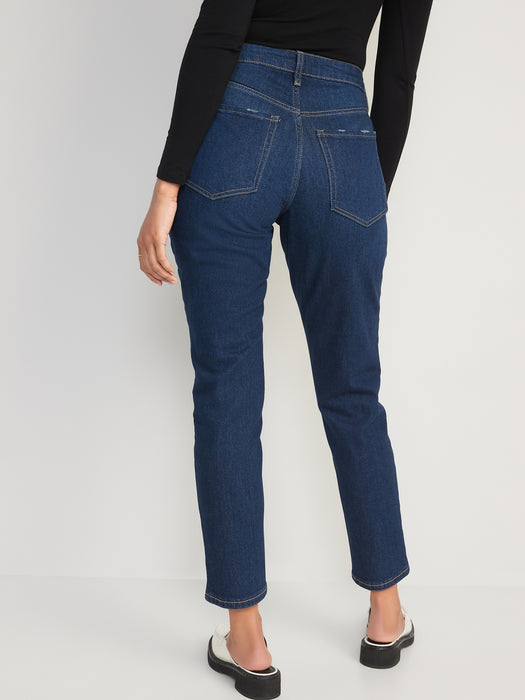 Curvy High-Waisted OG Straight Ripped Ankle Jeans for Women