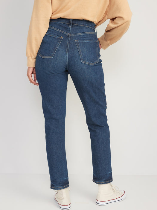 Curvy Extra High-Waisted Button-Fly Sky-Hi Straight Jeans for Women
