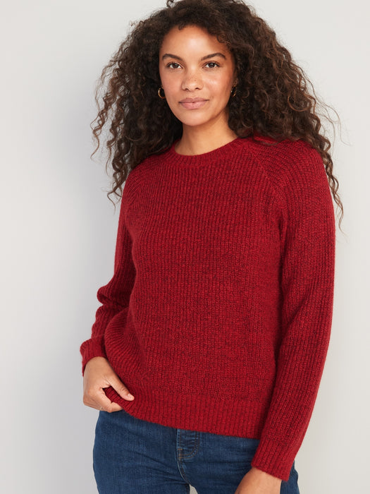 Cozy Shaker-Stitch Pullover Sweater for Women