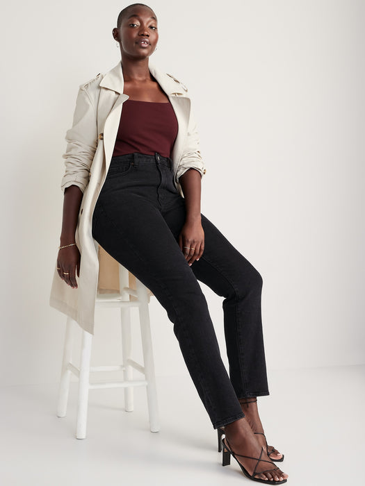 High-Waisted OG Straight Black Jeans for Women