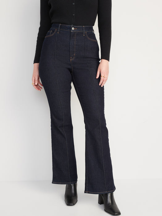 Higher High-Waisted Pintuck Flare Jeans for Women