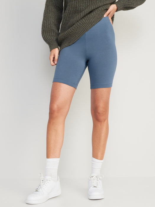 High-Waisted Long Biker Shorts For Women -- 8-Inch Inseam