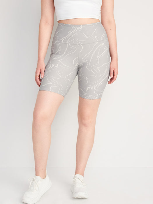 High-Waisted PowerSoft Side-Pocket Biker Shorts for Women -- 8-inch inseam