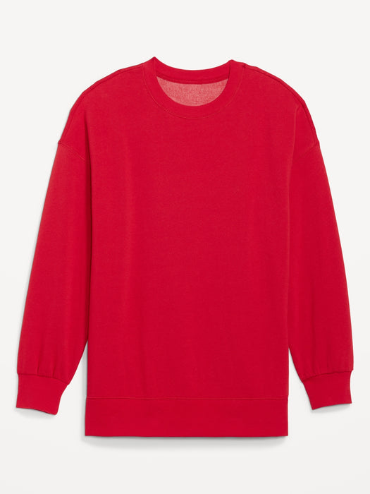 Oversized Boyfriend Garment-Dyed Tunic Sweatshirt for Women