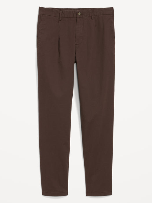 Loose Taper Built-In Flex Rotation Pleated Ankle-Length Chino Pants for Men