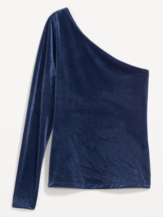 One-Shoulder Velvet Top for Women