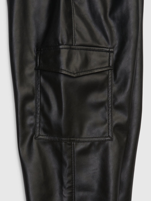 Kids Faux-Leather Joggers