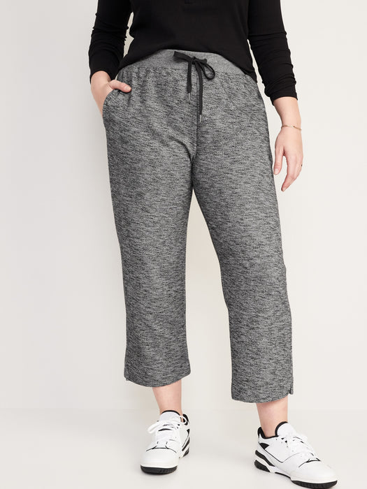 High-Waisted Cropped Straight Sweatpants for Women