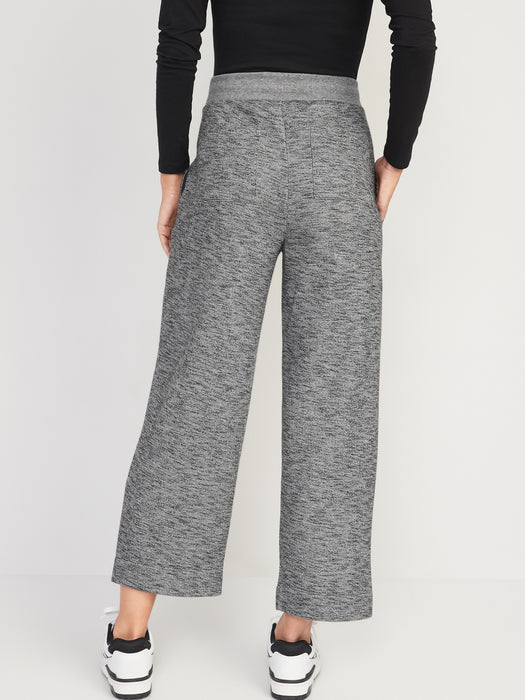High-Waisted Cropped Straight Sweatpants for Women