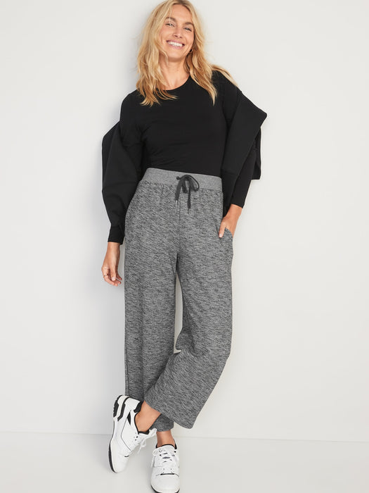 High-Waisted Cropped Straight Sweatpants for Women