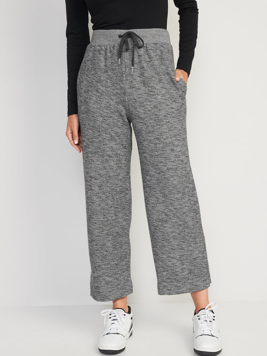High-Waisted Cropped Straight Sweatpants for Women