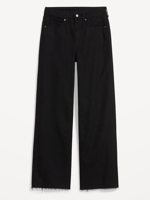 Extra High-Waisted Sky-Hi Wide-Leg Cut-Off Jeans for Women