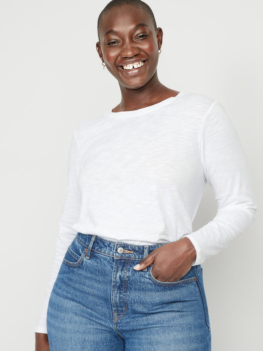 EveryWear Crew-Neck Slub-Knit Long-Sleeve T-Shirt for Women