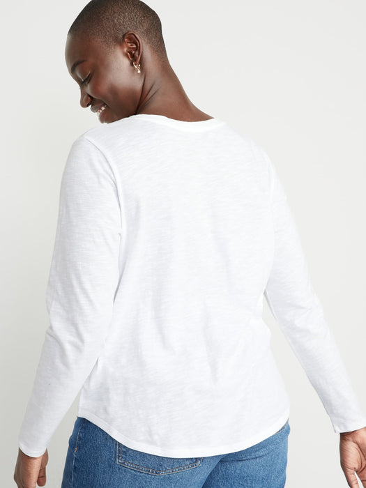 EveryWear Crew-Neck Slub-Knit Long-Sleeve T-Shirt for Women