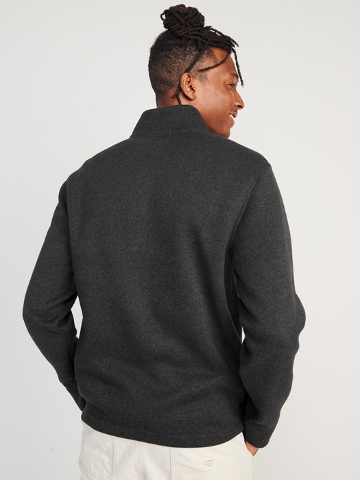 Sweater-Fleece Mock-Neck Quarter-Zip Sweatshirt for Men