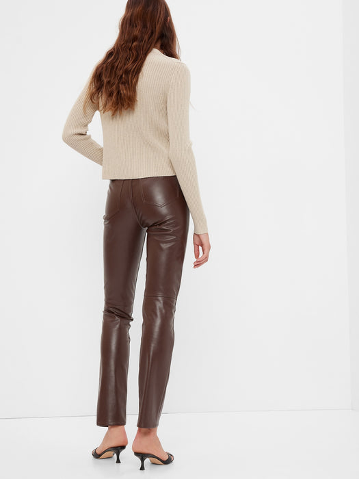 High Rise Faux-Leather Vintage Slim Jeans