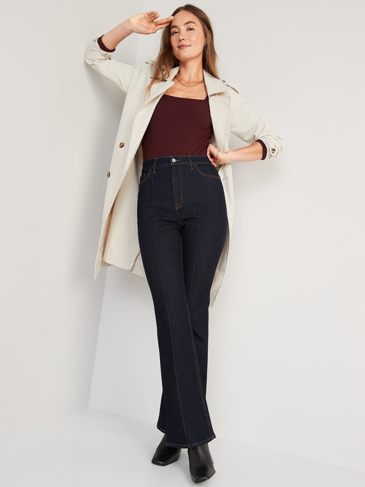 Higher High-Waisted Pintuck Flare Jeans for Women