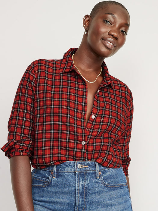 Plaid Flannel Classic Shirt for Women