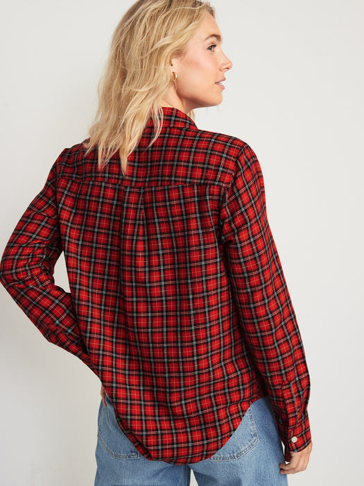 Plaid Flannel Classic Shirt for Women