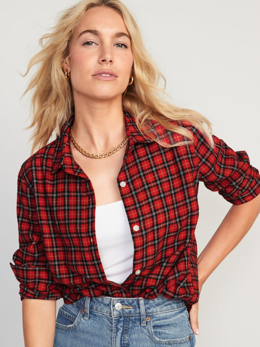 Plaid Flannel Classic Shirt for Women
